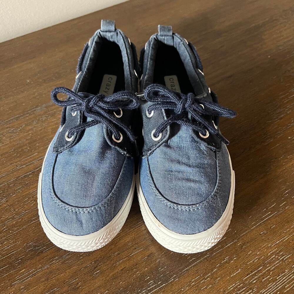 Crazy 8 Boys Blue Slip On‎ Boat Shoes- Size 12 - Picture 2 of 9